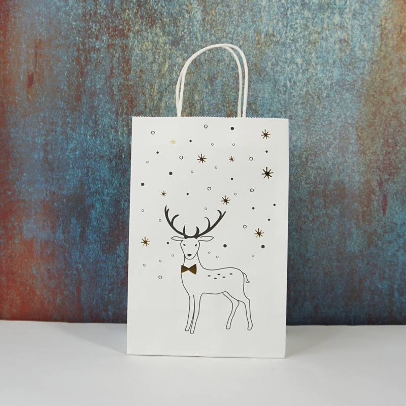 winterliche Geschenktüte (Hirsch, 27cm)